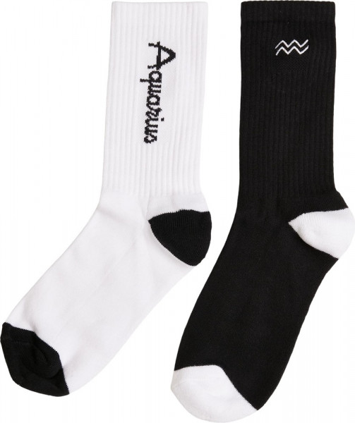 Mister Tee Zodiac Socks 2-Pack Black/White Aquarius