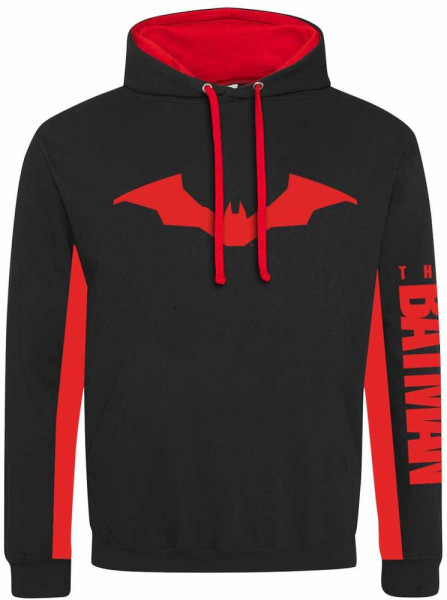 DC The Batman - Icon And Text (SuperHeroes Inc. Contrast Pullover) Hoodie Black