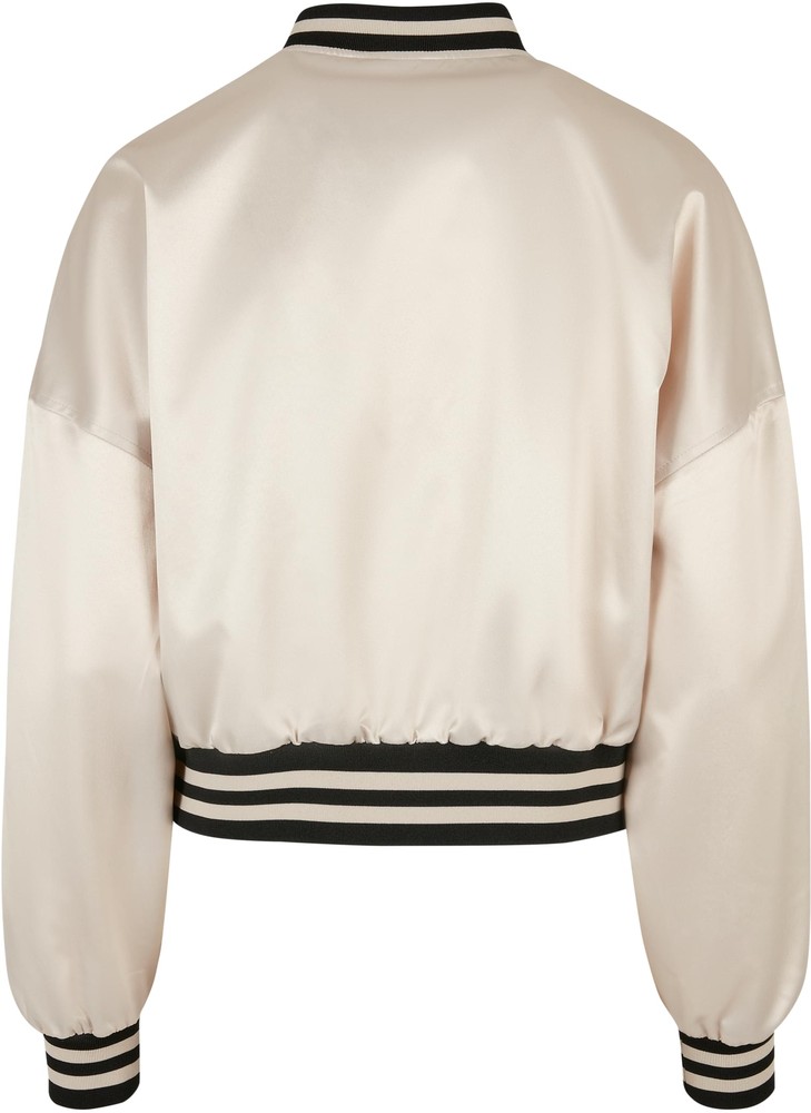 Urban Classics Damen | | Satin College Lifestyle Ladies / Softseagrass Westen Jacke Jacken | Short Oversized Jacket Damen