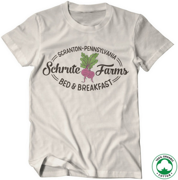 The Office Schrute Farms Bed & Breakfast Organic T-Shirt Off-White