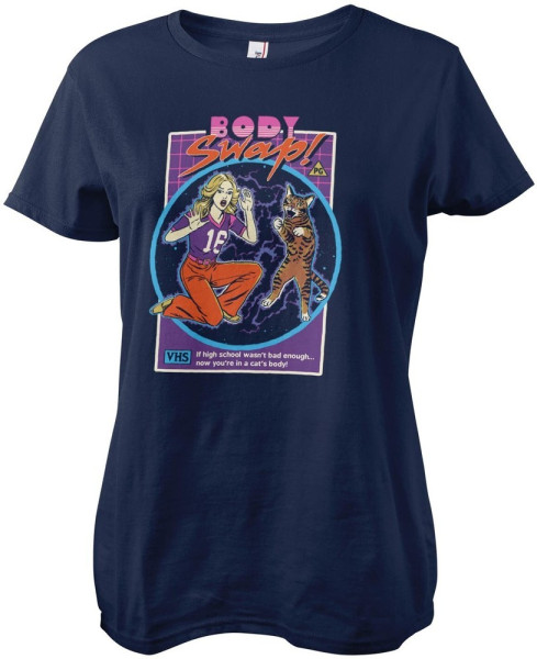 Steven Rhodes Body Swap Girly Tee Damen T-Shirt Navy