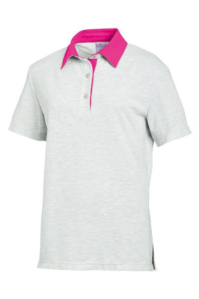 Leiber Polo-Shirt 08/2741/6936 Grau Melange/Fuchsia