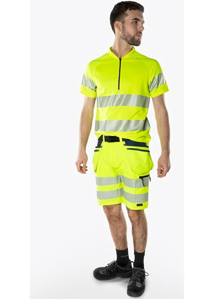 Fristads High Vis Green Handwerker Stretch-Shorts Kl. 2 2646 GSTP Warnschutz-Orange/Marine