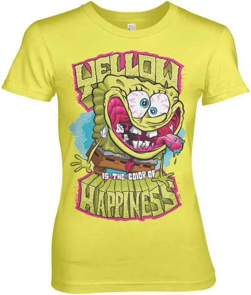 Spongebob Yellow Is The Color Of Happiness Girly Tee Damen T-Shirt Yellow