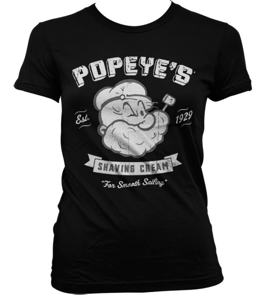 Popeye's Shaving Cream Girly T-Shirt Damen Black