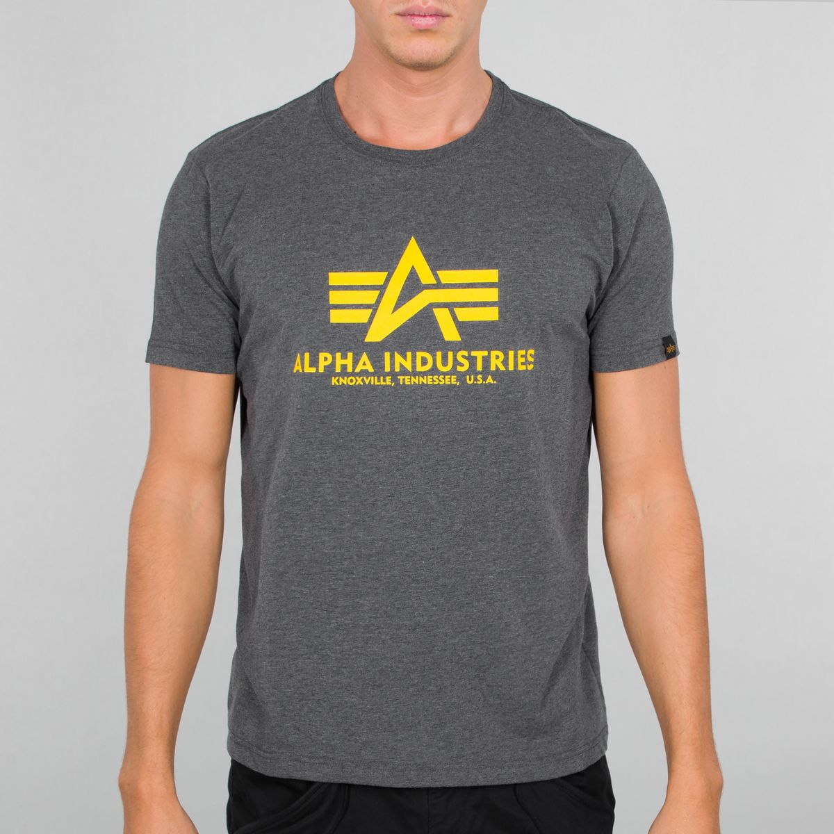 Tops Men / Heather | Lifestyle T-Shirt | | Alpha Basic Industries T-Shirts Charcoal