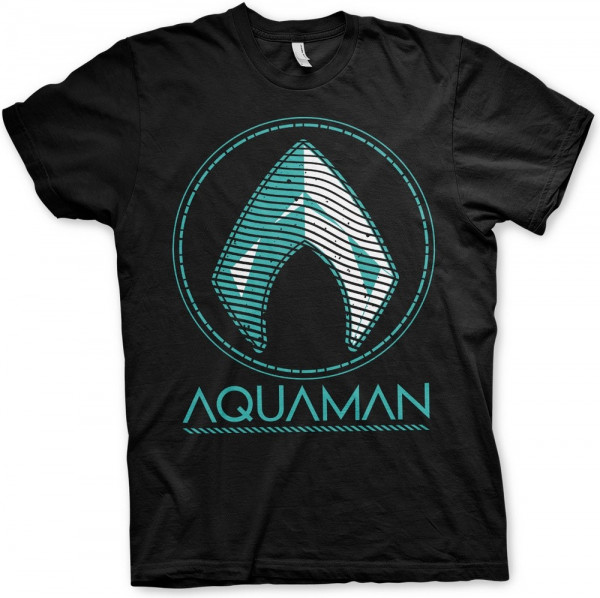 Aquaman Distressed Shield T-Shirt Black