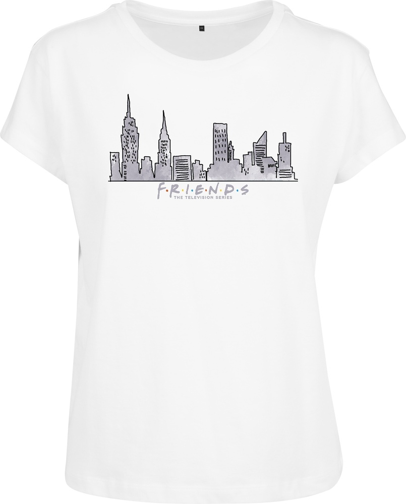 Merchcode Damen T-Shirt Box Tops Lifestyle Damen White | T-Shirts | | Ladies Tee Skyline Friends 