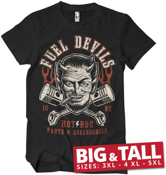 Fuel Devils Satans Pistons Big & Tall T-Shirt Black