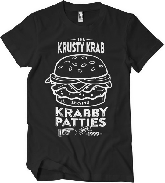 Spongebob The Krusty Krab Serving Krabby Patties T-Shirt Black