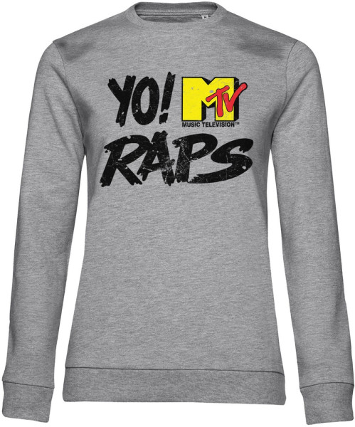 Yo! MTV Raps Damen Sweatshirt Distressed Logo Girly Sweatshirt MTV-53-YMR002-H80-4