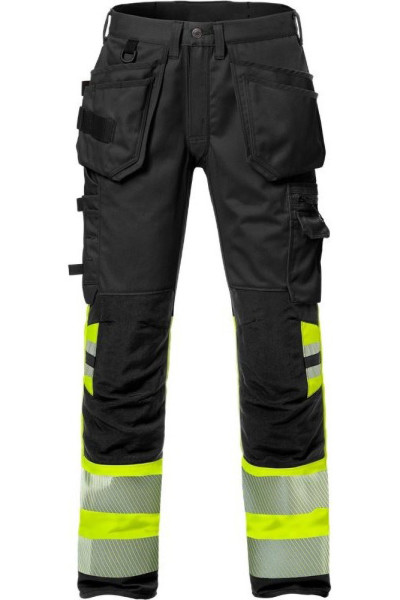 Fristads High Vis Handwerker Stretch-Hose Kl. 1 2706 PLU Warnschutz-Gelb/Schwarz