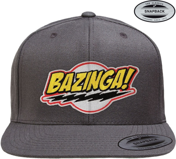 The Big Bang Theory Bazinga Patch Premium Snapback Cap Dark-Grey