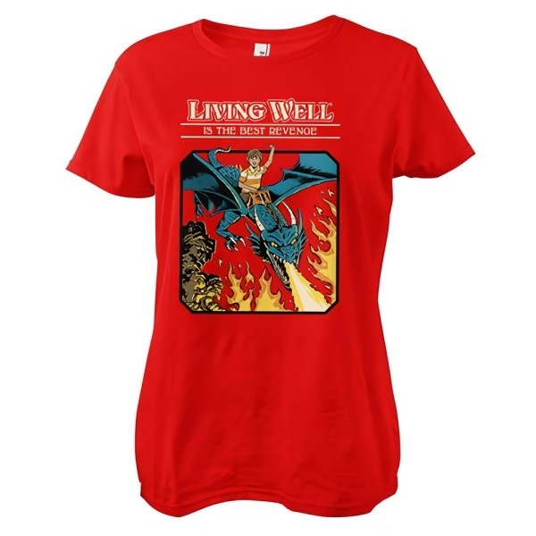 Steven Rhodes Damen T-Shirt Living Well Is The Best Revenge Girly Tee DTR-5-SR123-DTF860