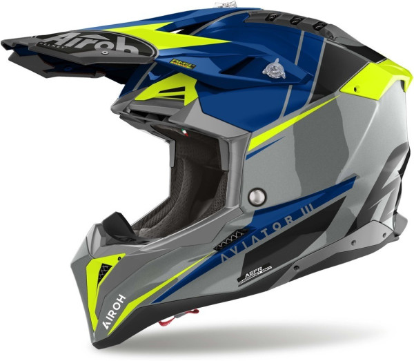 Airoh Motorrad Crosshelm Aviator 3 Push Blue