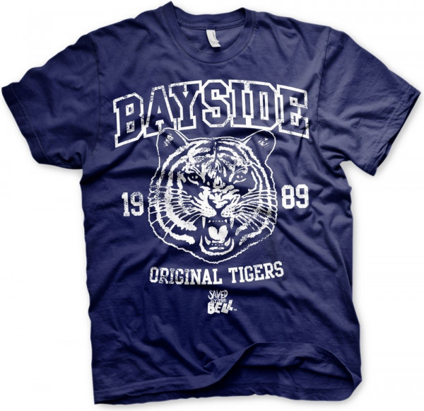 Saved By The Bell Bayside 1989 Original Tigers T-Shirt Navy