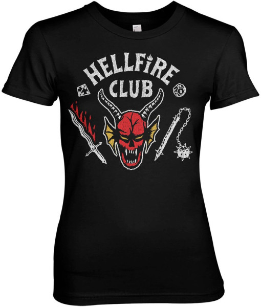 Stranger Things Hellfire Club Girly Tee Damen T-Shirt Black