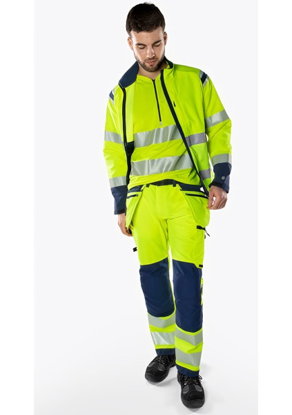 Fristads High Vis Green Handwerker Stretchhose Kl. 2 2644 GSTP Warnschutz-Gelb/Schwarz