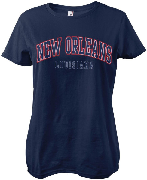 New Orleans Louisiana Girly Tee Damen T-Shirt Navy