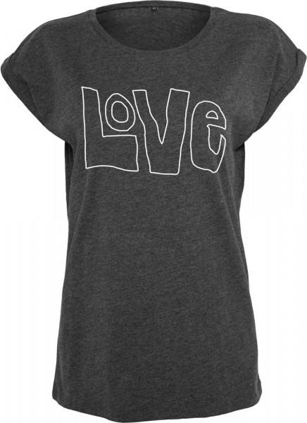 Mister Tee Damen Ladies Love Tee Charcoal