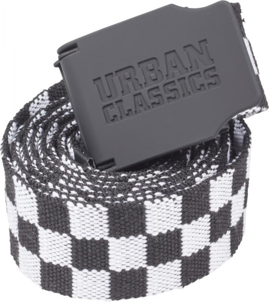 Urban Classics Belt UC Canvas Belt Checkerboard 150cm Black/White