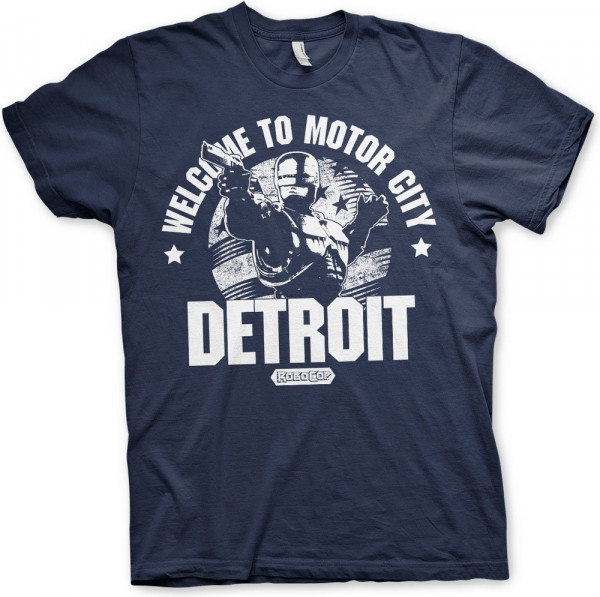 Robocop Welcome To Motor City T-Shirt Navy