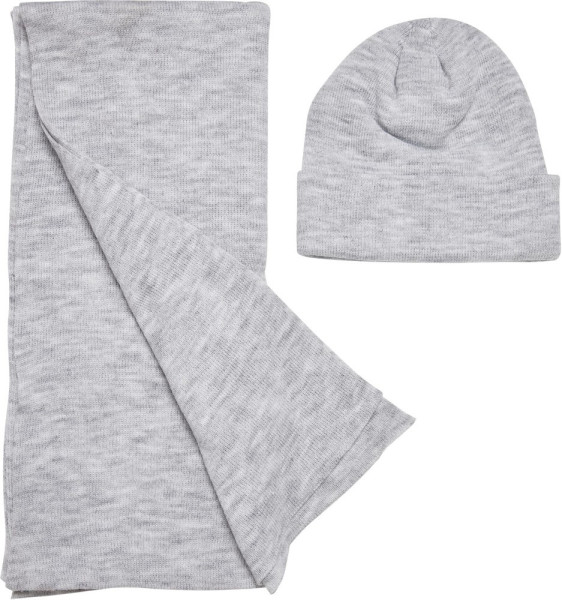 Urban Classics Mütze Recycled Basic Beanie And Scarf Set Heathergrey