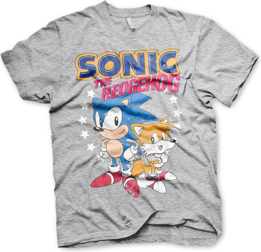 Sonic The Hedgehog Sonic & Tails T-Shirt Heather-Grey | T-Shirts / Tops ...