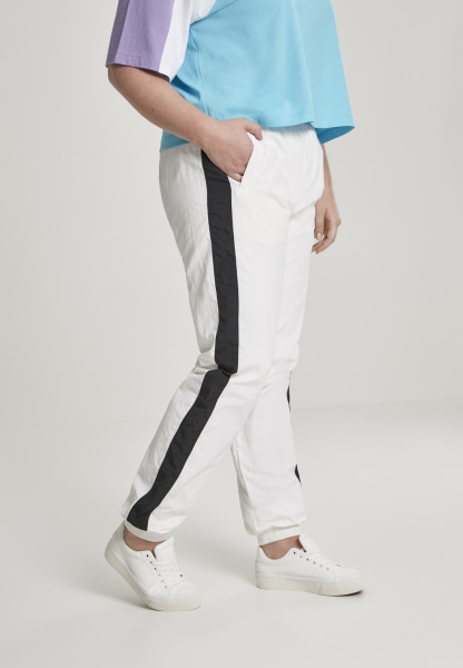 Urban Classics Women Trousers Ladies Striped Crinkle Pants White/Black