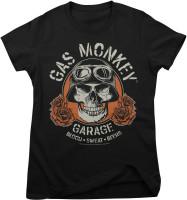 Gas Monkey Garage T-Shirt Skull Girly Tee GMG-5-GMG042-H76-5