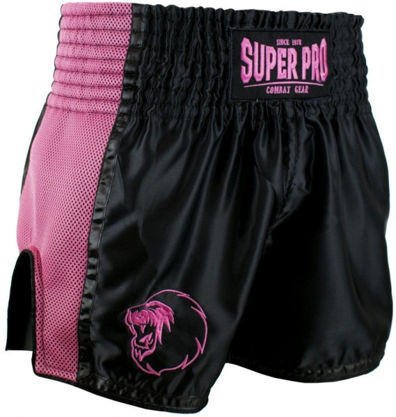 Super Pro Combat Gear Thai- und Kickboxing Short Brave Schwarz/Rosa