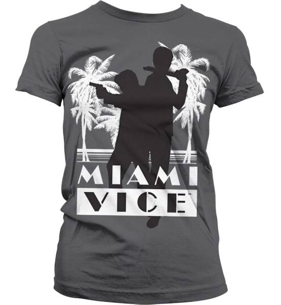 Miami Vice Silhuettes Girly T-Shirt Damen Dark-Grey