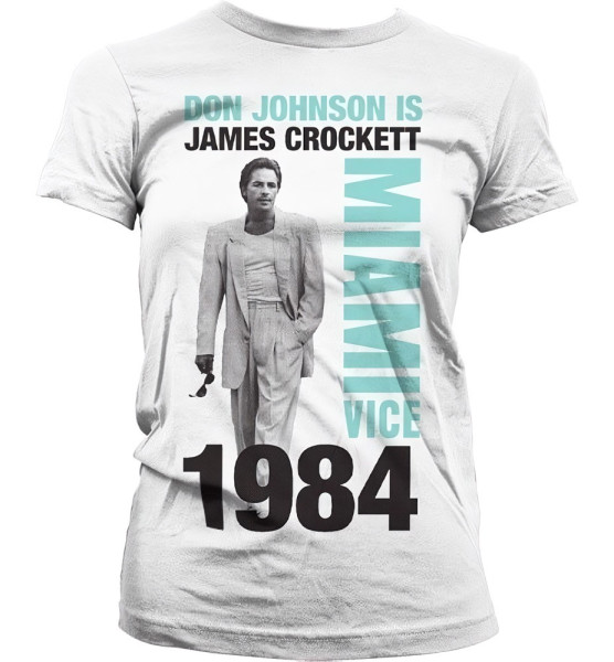 Miami Vice Don Johnson Is Crockett Girly T-Shirt Damen White