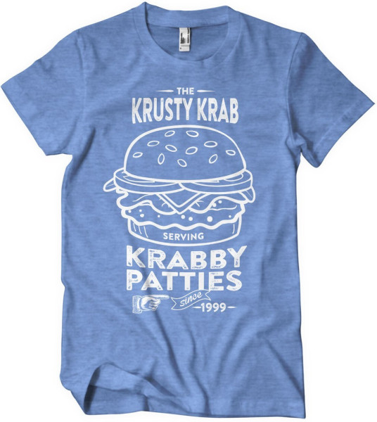 Spongebob The Krusty Krab Serving Krabby Patties T-Shirt Blue/Heather