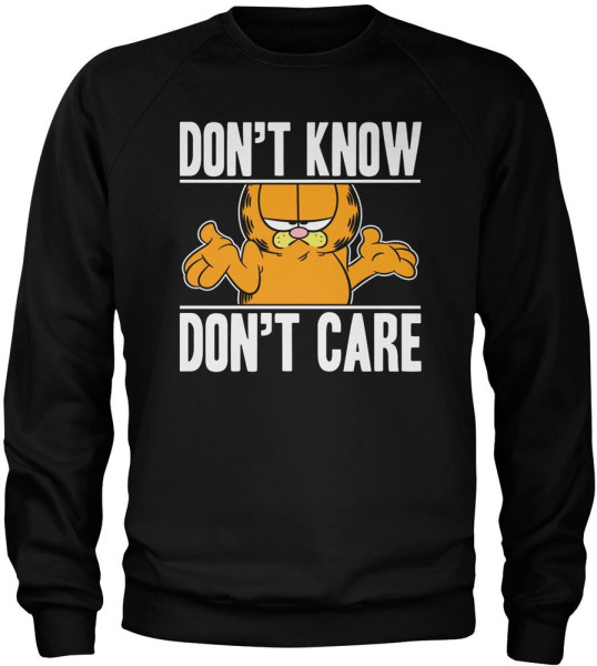 Garfield Don't Know Don't Care Sweatshirt Black