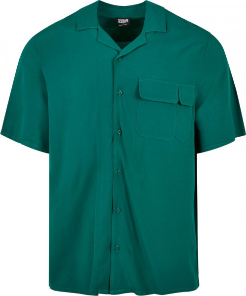 Urban Classics Viscose Camp Shirt Green