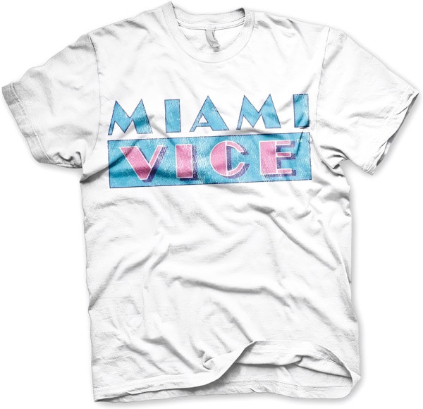 Miami Vice Distressed Logo T-Shirt White