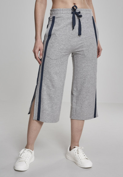 Urban Classics Damen Hose Ladies Taped Terry Culotte Grey/Navy