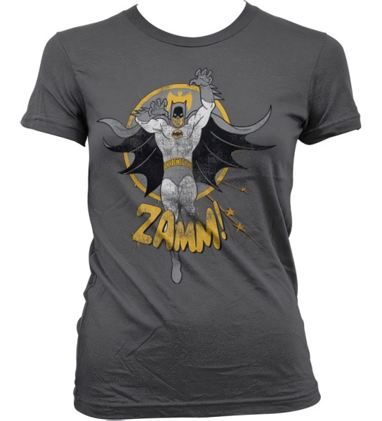 Batman Zamm! Girly T-Shirt Damen Dark-Grey