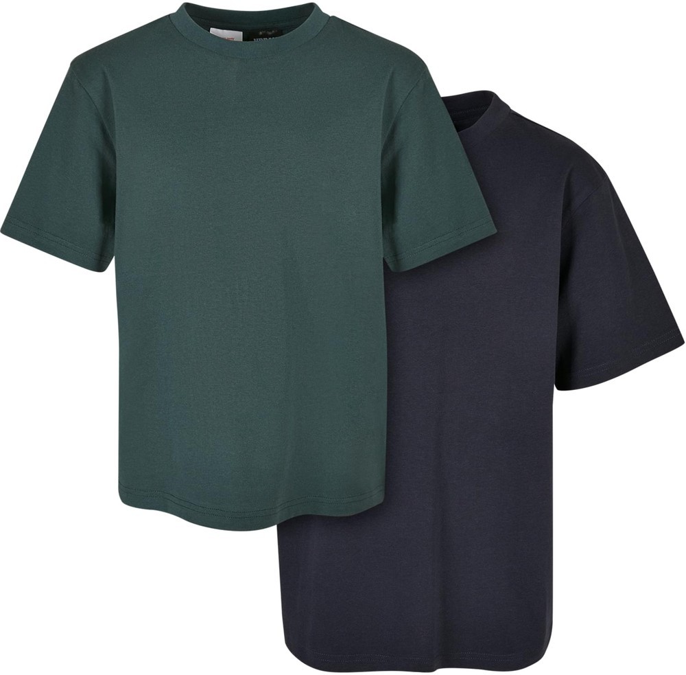 Urban Classics Jungen Tee T-Shirt Tall Produkte 2-Pack Boys | Navy+Bottlegreen Alle