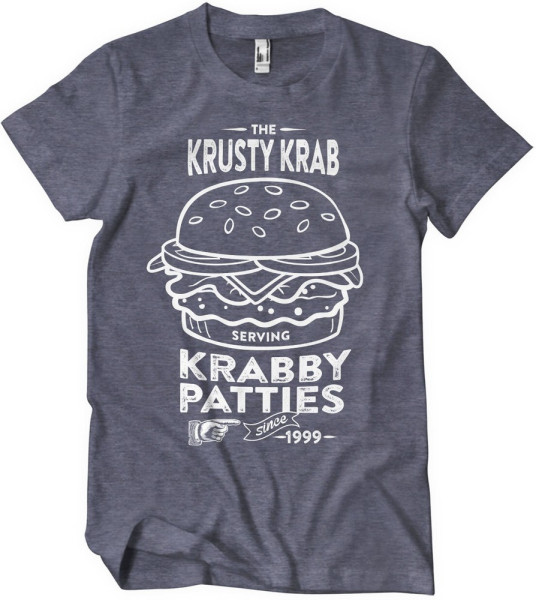 Spongebob The Krusty Krab Serving Krabby Patties T-Shirt Navy/Heather