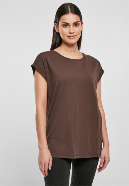 Urban Classics Damen T-Shirt Ladies Organic Extended Shoulder Tee Brown