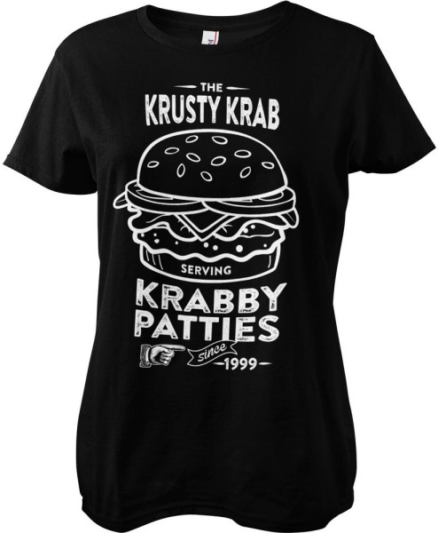 Spongebob The Krusty Krab Serving Krabby Patties Girly Tee Damen T-Shirt Black