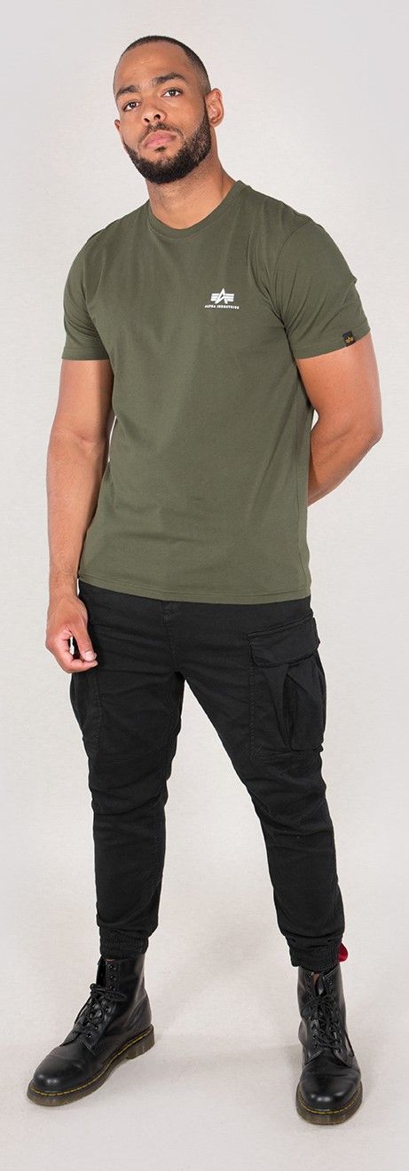 Alpha | Small | | Olive Lifestyle Logo Men / Tops T-Shirts Basic Dark Industries T-Shirt