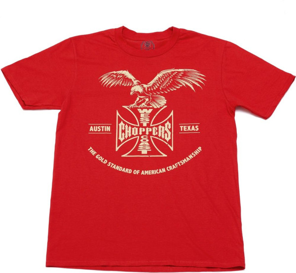 West Coast Choppers Herren T-Shirt Gold Standard Tee Red