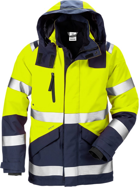 Fristads Warnschutz-Jacke High Vis GORE-TEX Jacke Kl. 3 4988 GXB Warnschutz-Gelb/Marine