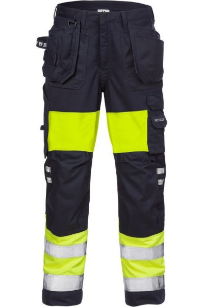 Fristads Flamestat High Vis Handwerkerhose Damen Kl. 1 2777 ATHS Warnschutz-Gelb/Marine