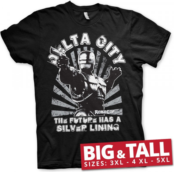 Robocop Delta City Big & Tall T-Shirt Black