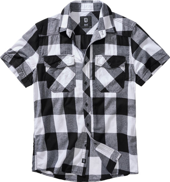 Brandit Men Hemd Checkshirt halfsleeve White/Black