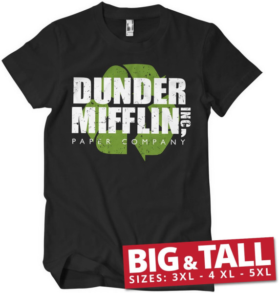 The Office Dunder Mifflin Recycle Logo Big & Tall T-Shirt Black